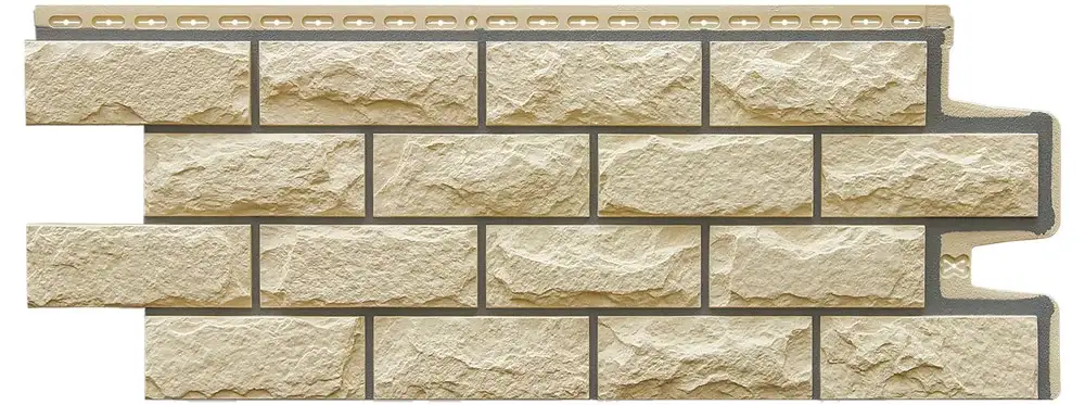 Панель фасадная GRAND LINE Design Колотый камень бежевый (шов RAL 7006) 992*392мм 0,389м²