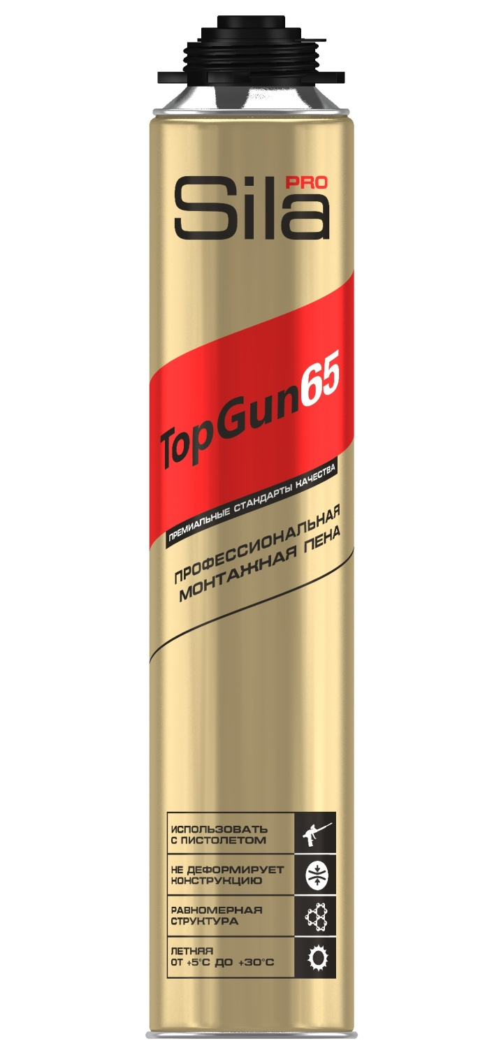 Пена монтажная Sila Pro TopGun 65 профессиональная 875мл